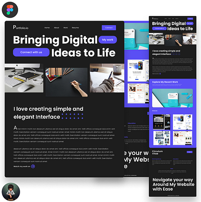 Portfolio website UI design frontenddeveloper graphic design ui ux web design