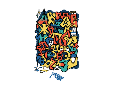 cyrillic graffiti alphabet graphic design illustration poster print typography