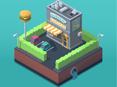 🍔📱 2d app art cartoon design enviroment game art game design graphic design illustration illustrator isometric mobile simplism stylized typography ui ux vector