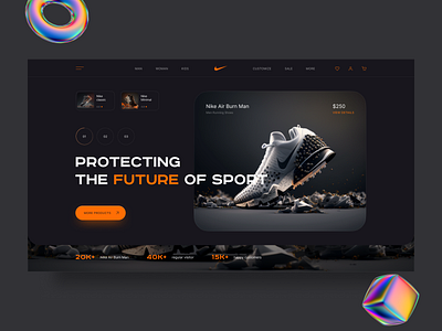 NIKE main page concept design main page nike running shoes sport web disign