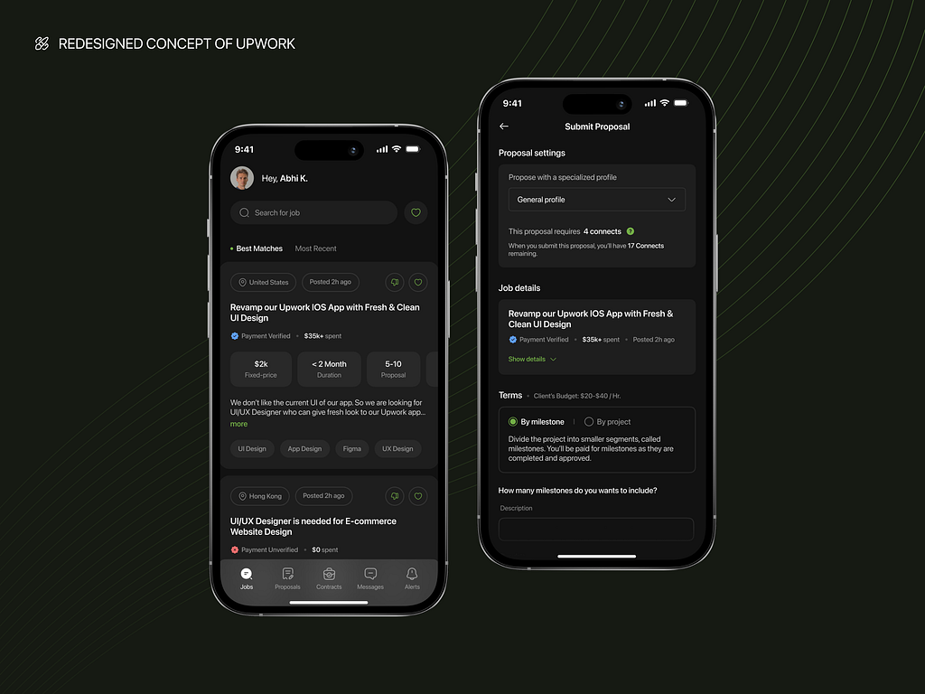 Redesigned Concept of Upwork App by Abhi Kevadiya on Dribbble