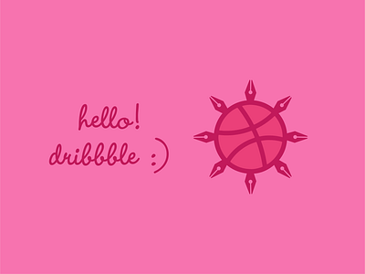 Hello! Dribbble :) branding design dribbblr graphic design hellodribbble illustration logo vector перо привет старт