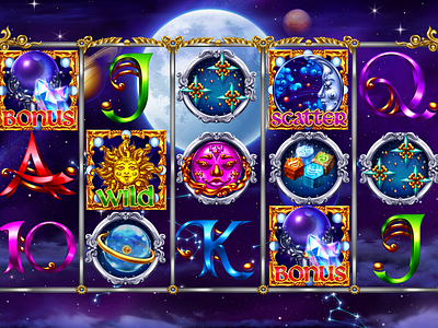 Reels animation for the slot game "Astronomy" astronomy game astronomy slot astronomy symbols digital art gambling game art game design graphic design illustration slot design symbols animation symbols art symbols design zodiac game zodiac slot zodiac symbols
