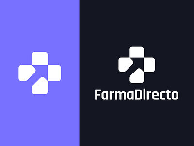 FarmaDirecto - Logo Design Concept arrow brand identity branding corporate cross grow health identity identity design logo logo design logo designer logotype mark media tech digital medical medicine pharma startup branding symbol