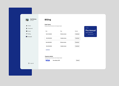 Billing page UI design biiling page design graphic design payment page ui