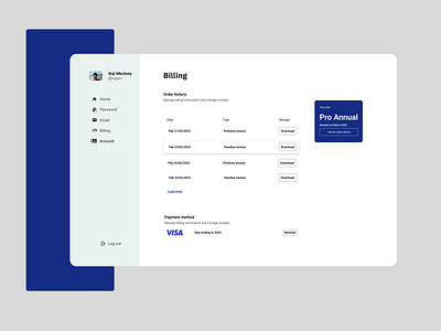 Billing page UI design biiling page design graphic design payment page ui