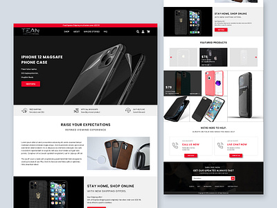 Phone Case Store Website Design black colourful design designer figma font family magsafe modern look phone case template theme ui ux web website
