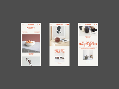 Decor & Interior Design Studio. Mobile catalog catalog decoration design handcraft home decor interieror mobile pottery products ui webdesign website