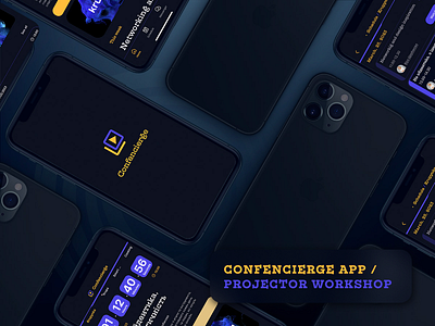 A mobile app for online conferences. concept conference design logo projector ui