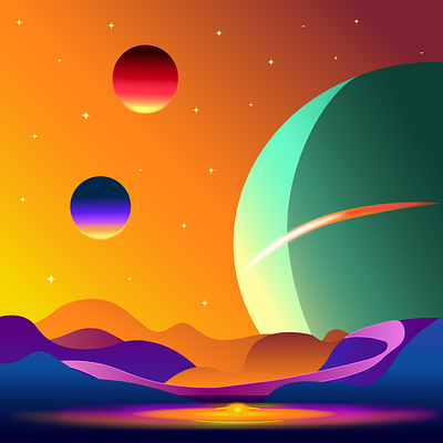 Planets illustration moon planet planets space vector