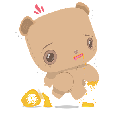 Teddy Bear with Honey bear character cute funny honey illustration teddy teddy bear vector