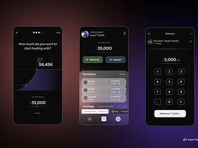 Futuristic stock trading app build 1.0 finance app futuristic design stock trading app trading app design ui ux
