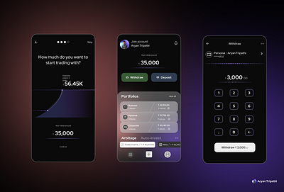 Futuristic stock trading app build 1.0 finance app futuristic design stock trading app trading app design ui ux