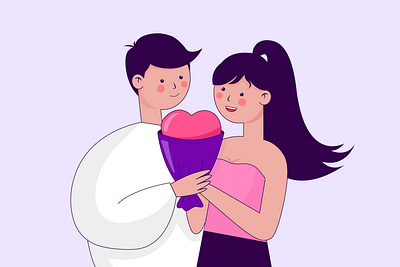 Сouple in love. Flat vector illustration. 2023 design graphic design illustration vector