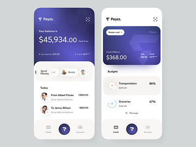 Banking App app bank banking card credit card design finance fintech app minimal mobile orix sajon ui ux