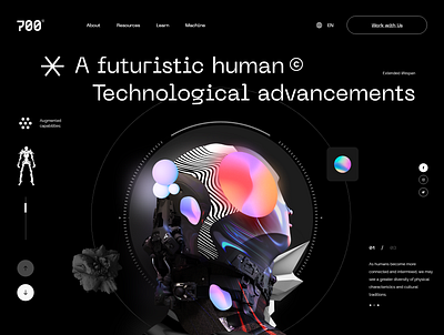 A Futuristic Human Website abstract futuristic graphic graphich design illustration interface modern robotics technology ui uiux user experience user interface ux web web design web designer website