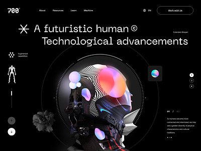 A Futuristic Human Website abstract futuristic graphic graphich design illustration interface modern robotics technology ui uiux user experience user interface ux web web design web designer website