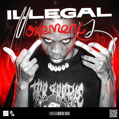 Playlist cover collab «ILLEGAL Movements» 3d art blender cover custom lettering design graphic design illustration illustrator lettering photoshop