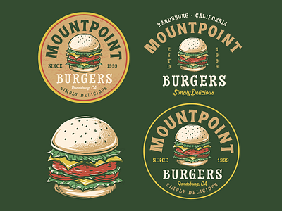 Mountpoint Burgers - Vintage badge exploration apparel badge branding burger design food graphic design illustration logo retro vintage