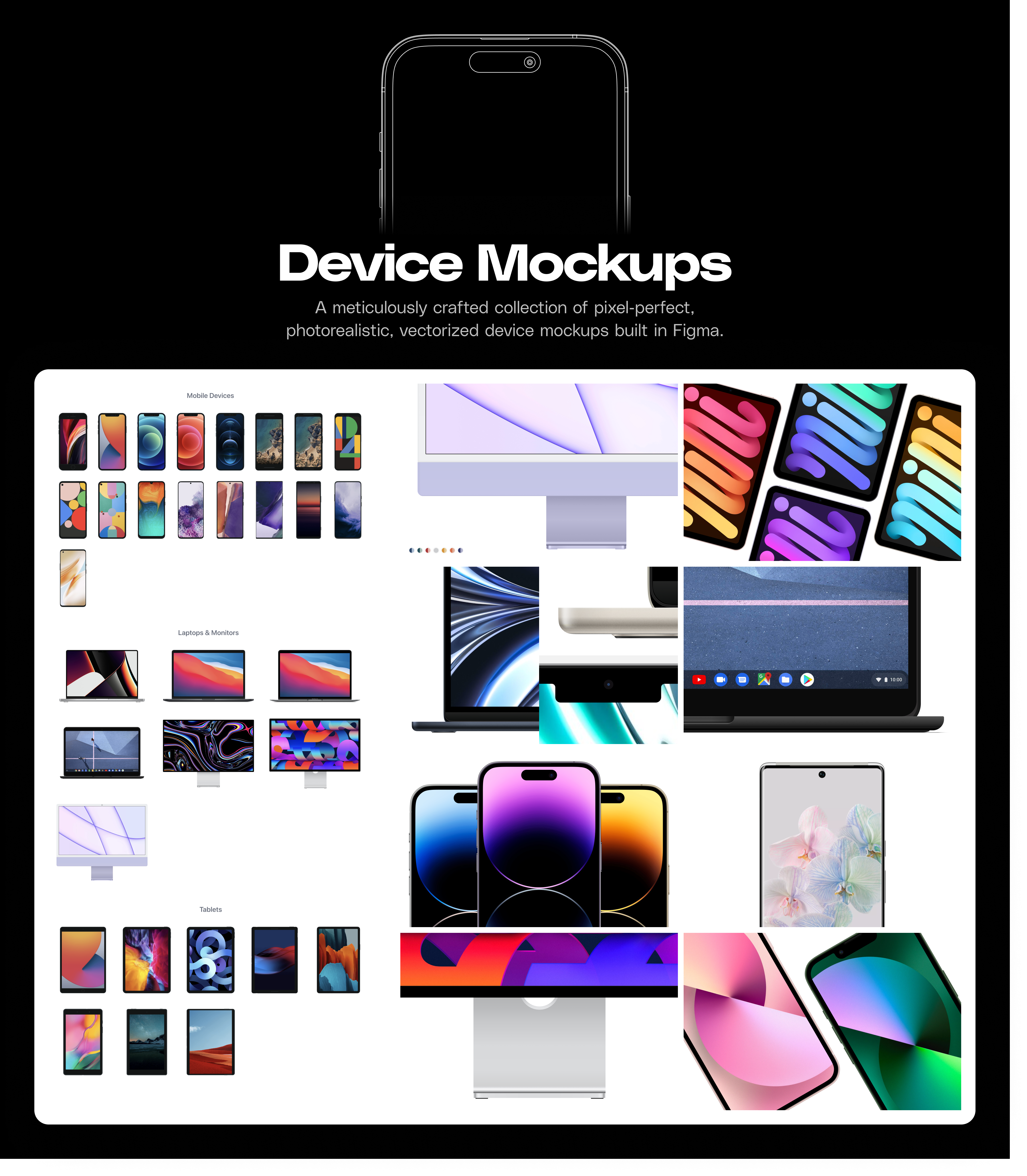 Device Mockups Ultimate Collection apple device mockups figma google graphic design mockups presentation samsung vector