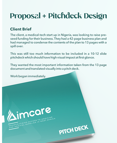 Proposal Pitchdeck Design content development graphic design pitch deck powerpoint presentation proposal