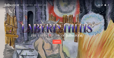 Updated website for Fullscreen's "Labyrinthitis" album release branding call to action cta graphic design homepage indie landing page marketing music promotion ui ux web design