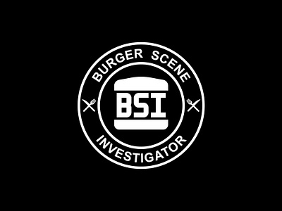 Burger Scene Investigator burger logo hardcore logo hardcore punk logo design round logo