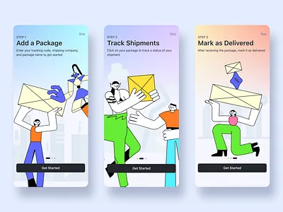 Onboarding — Delivery app illustration onboarding ui