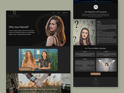 Regretless Website Design black colourful creative idea creativity design designer figma font family modern look relationship society stay married template theme ui ux web website