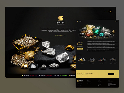 Swiss Global Trade black clean company website creative dark design flat gold minimal modern ui ux web web design website