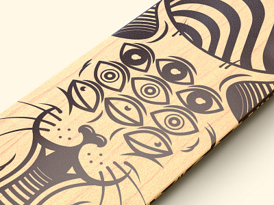 Good Tripp - Wood Edition (Close Up) 🛹 artwork branding california cat collectable deck drawing graphic design groovy illustration jeffrey dirkse psychedelic skate skate park skateboard skateboard deck trippy vector wood