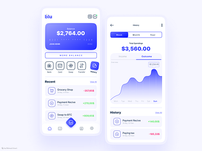blu / App Design app app design blue design figma payment app ui ui design