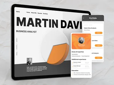 Personal Website With Portfolio Adaptive Design adaptive design android business analyst case study experts porfolio graphic design illustration ios landing page mobile design personal website portfolio website project management ui user experience user interface ux web design web development wordpress