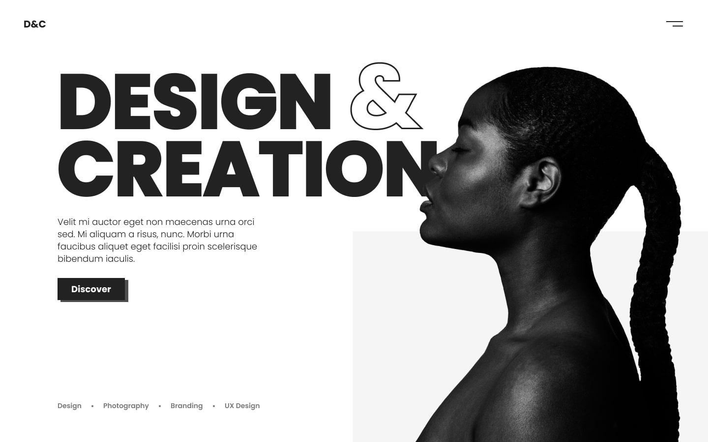 Hero Section for Design&Creation - Portfolio Website Template creative design graphic design hero hero section portfolio ui web design web theme webflow webflow template website website template