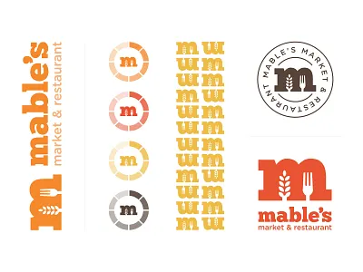 Mable's Market & Restaurant badge branding farm food grain logo packaging restaurant