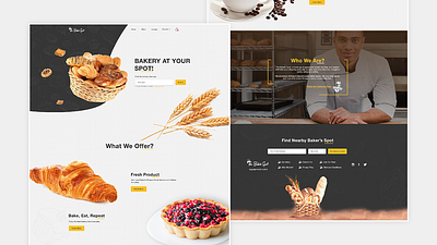 The Baker Spot- Find nearby bakery landing page logo uiux web design website