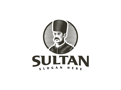 Sultan Logo branding business classic company design egypt engraving face king logo logo design logos minimal mustache negativespace portrait retro simple sultan vector