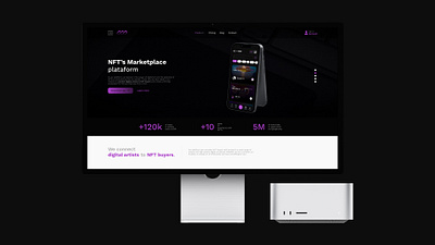 Hero section NFT Marketplace Plataform figma hero section nft ui web design