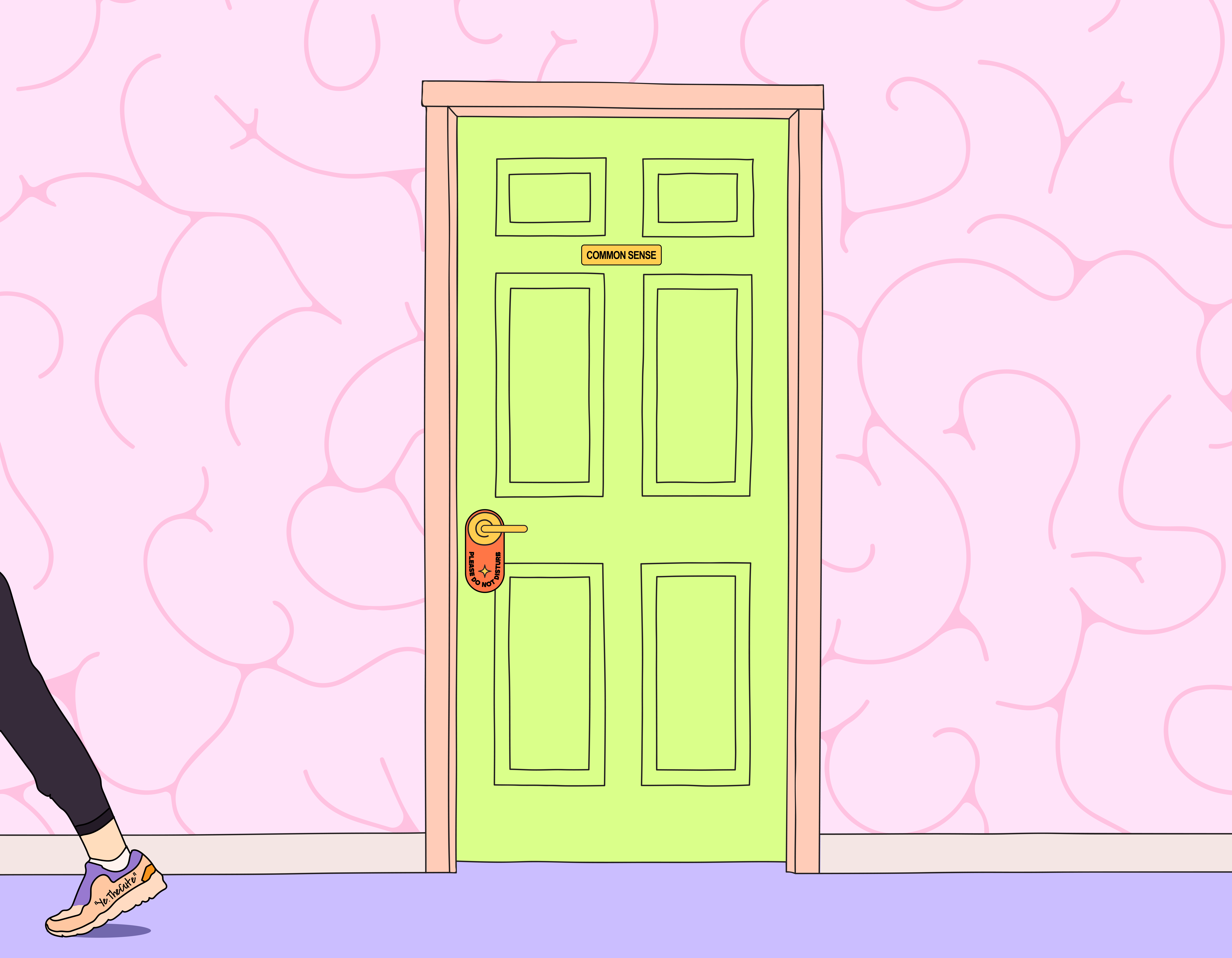 Common Sense brain clean door flat illustration mental mental health psychology sense