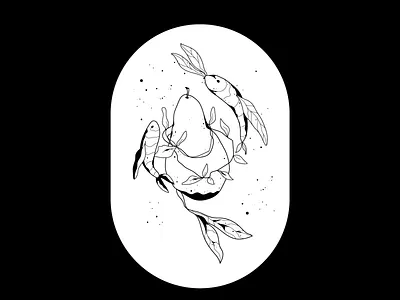 Pisces Pear fish fruit illustration pear pisces vector