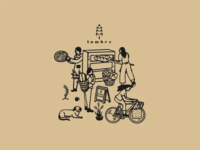 Fire bakery artisan bakery bicycle bogota branding bread classic coffe colombia design dogs graphic design illustration pizza plants shop woman