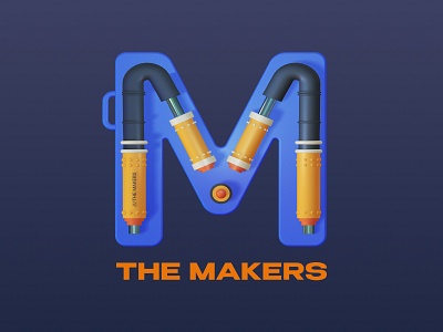 The Makers Team Logo 3d 3d logo 3d type branding design graphic design logo spline type typography