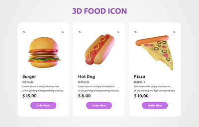 3D Food Icon 3d graphic design icon ui
