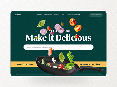 Just Cook - Recipe & Mealbox Website appinterferance cooking site design food foodtech landing page ui uidesign ux web design