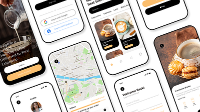 Coffee Shop App Project ☕️ - app branding capuccino coffee concept design mobile prototype ui ux