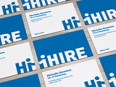 iHIRE branding business cards corporate design hiring logo recruiter website wordmark