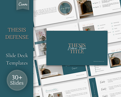 Thesis Defense Canva Template canva slides canva templates college students drag and drop slides presentation slides ready slides template thesis defense slide time saving university students