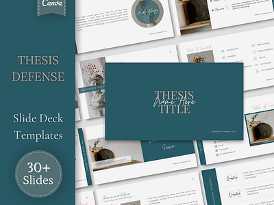 Thesis Defense Canva Template canva slides canva templates college students drag and drop slides presentation slides ready slides template thesis defense slide time saving university students