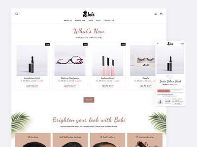 Bobi Lashes Website Design cosmetics design graphic design ui uiux ux web design