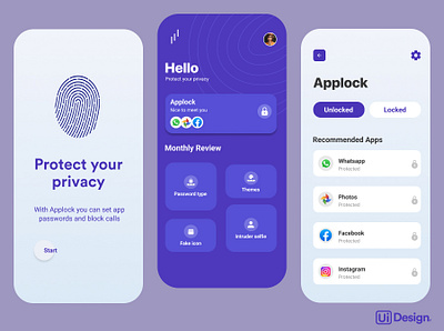 Applock App - UIDesignz app branding dashboard design graphic design illustration logo mobile app design product design ui ux